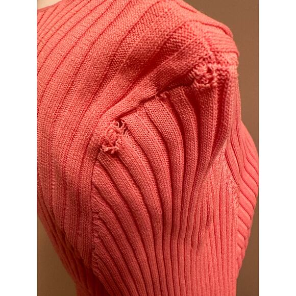 Lulus Dynamic Duo Pink and Red Color Block Ribbed Cardigan Sweater Sz XL - Picture 9 of 9